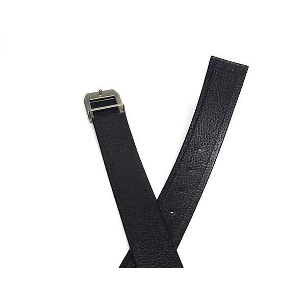 Gucci H9 Hlx GG Pattern Nylon And Leather Silver Hardware Belt