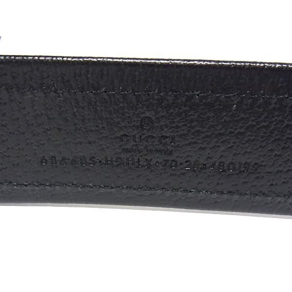 Gucci H9 Hlx GG Pattern Nylon And Leather Silver Hardware Belt