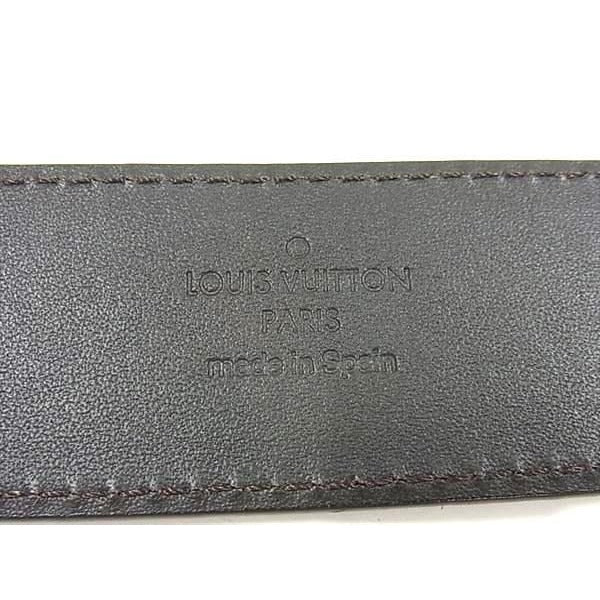 Louis Vuitton Belt Ceinture Riveted M6836 U Brown Suede Leather Silver