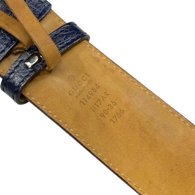 Gucci Belt Accessories Small Interlocking G Stripe Leather Canvas Navy