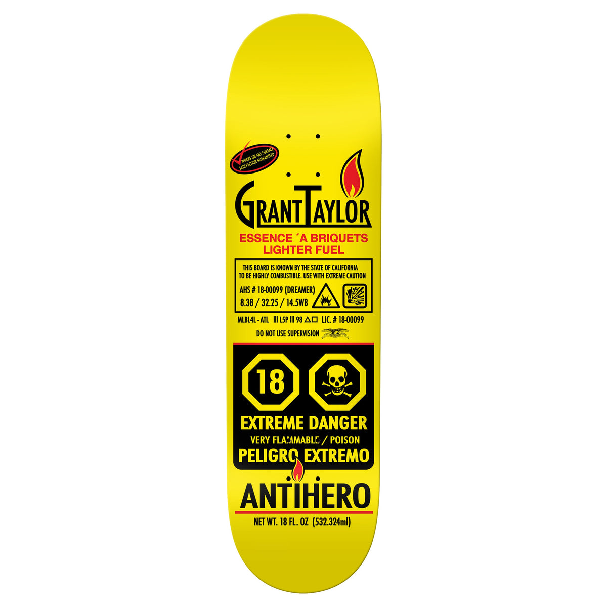 Anti Hero Skateboard Deck Taylor Fueld Up 8.38" x 32.25"