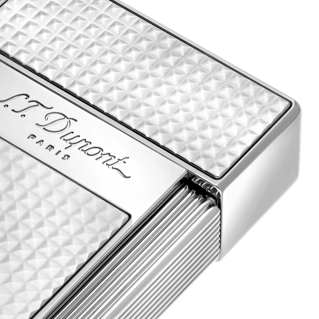 S.T. DUPONT Biggy Diamond Head Silver Lighter/Briquet 025010