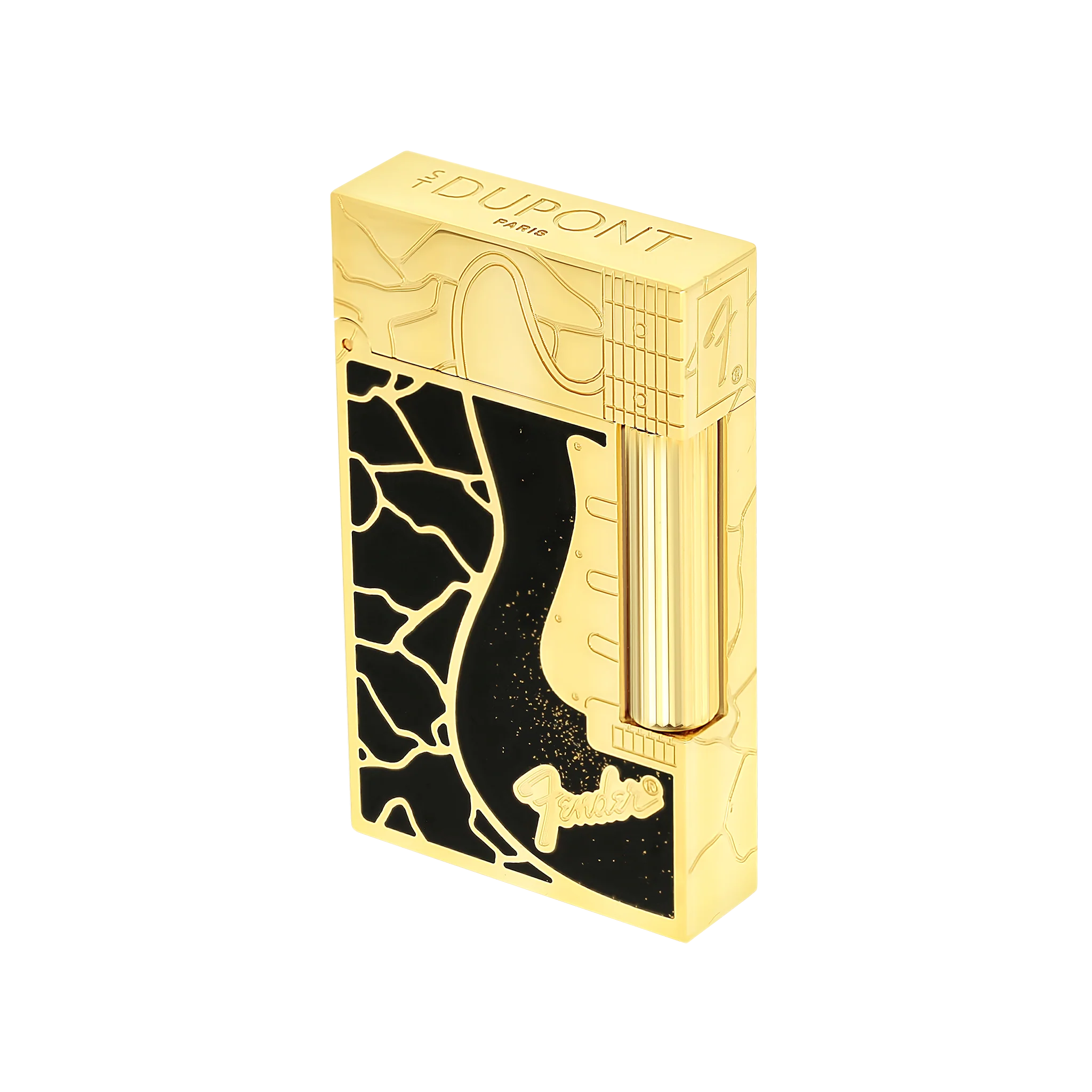 S.T. DUPONT Ligne 2 Fender Black Lacquered Lighter/Briquet C16025CL