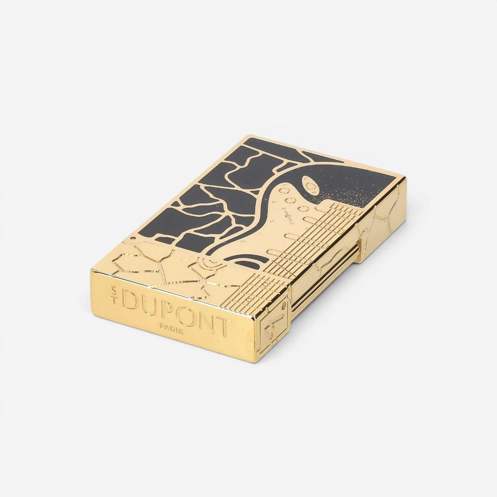 S.T. Dupont Fender Black Lacquer Lighter & Necklace Set C16025CL