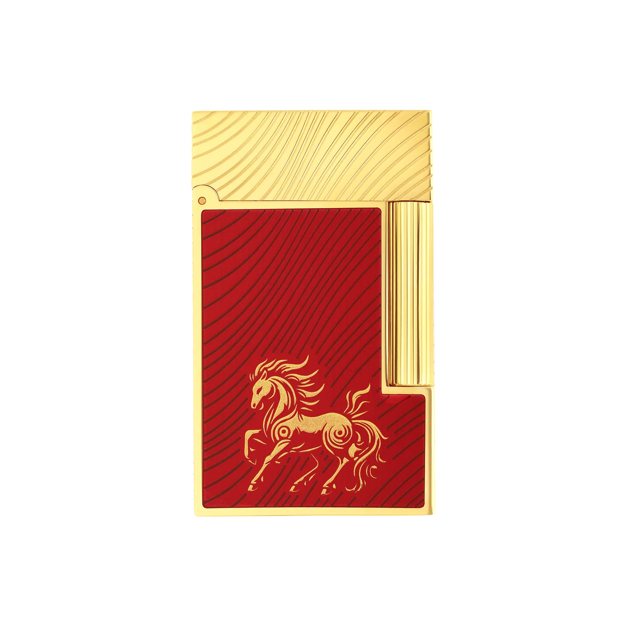 S.T. DUPONT Ligne 2 Horse Mane Guilloche Red/YG Lighter/Briquet C16080CL