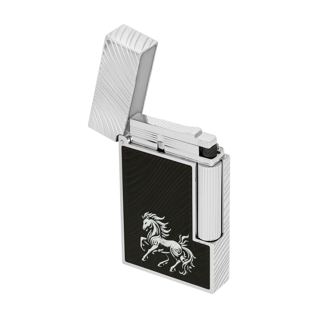 S.T. DUPONT Ligne 2 Horse Mane Guilloche Black/PAL Lighter/Briquet C16088CL