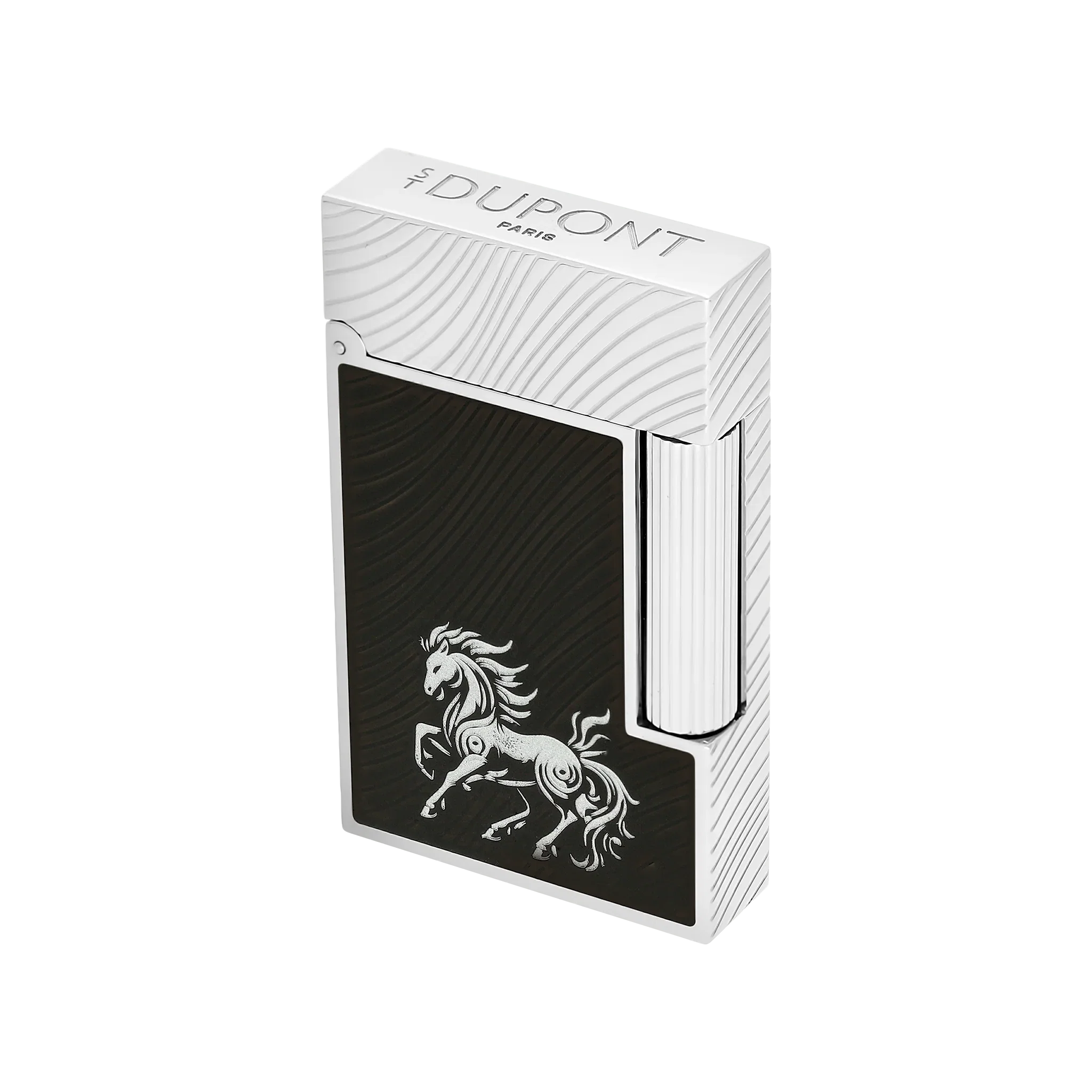 S.T. DUPONT Ligne 2 Horse Mane Guilloche Black/PAL Lighter/Briquet C16088CL