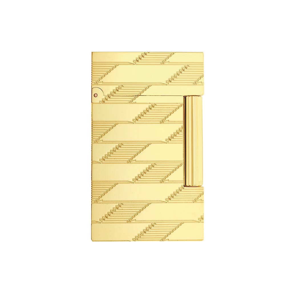 S.T. DUPONT Ligne 2 Monogram 1872 Golden Guilloche Lighter/Briquet C16178