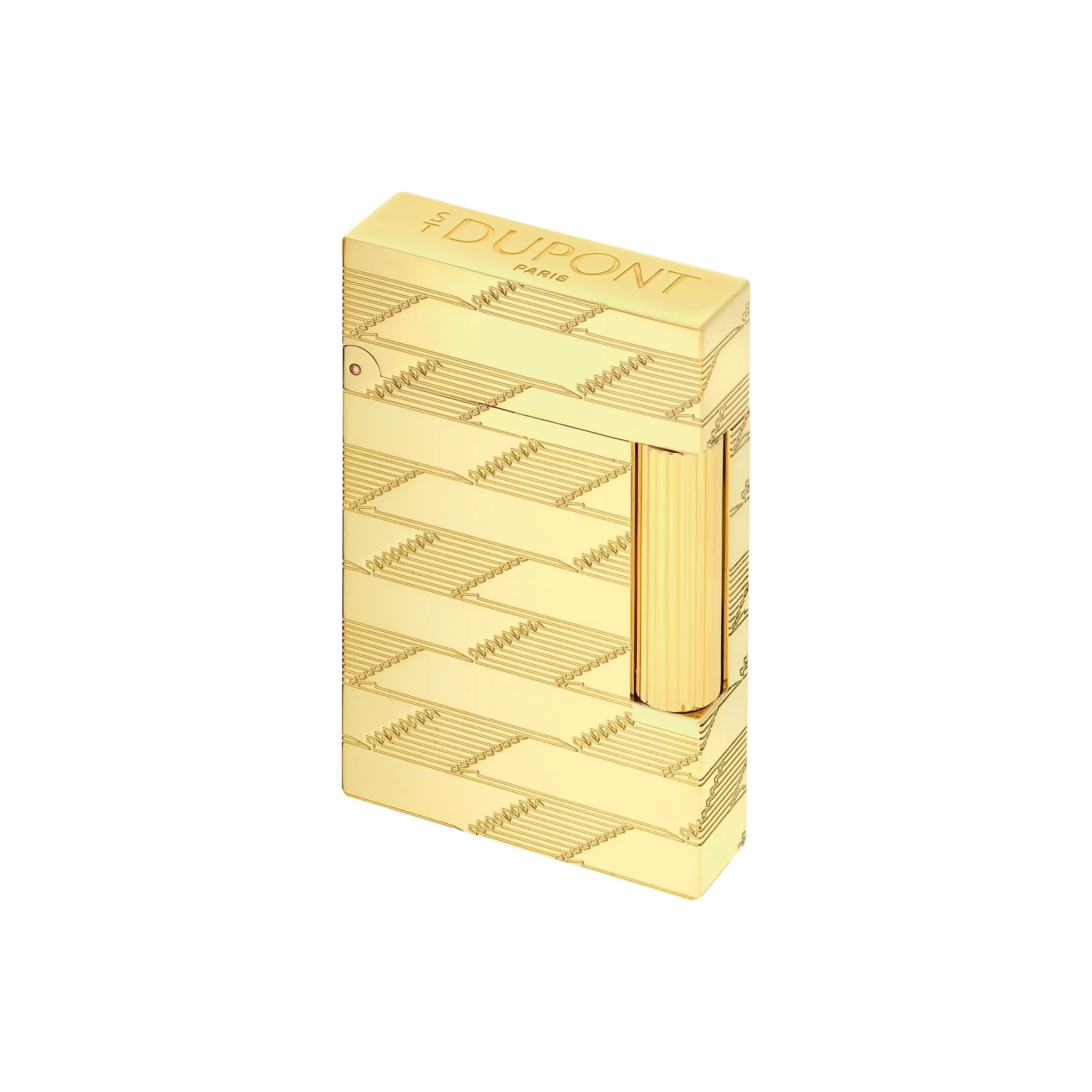 S.T. DUPONT Ligne 2 Monogram 1872 Golden Guilloche Lighter/Briquet C16178