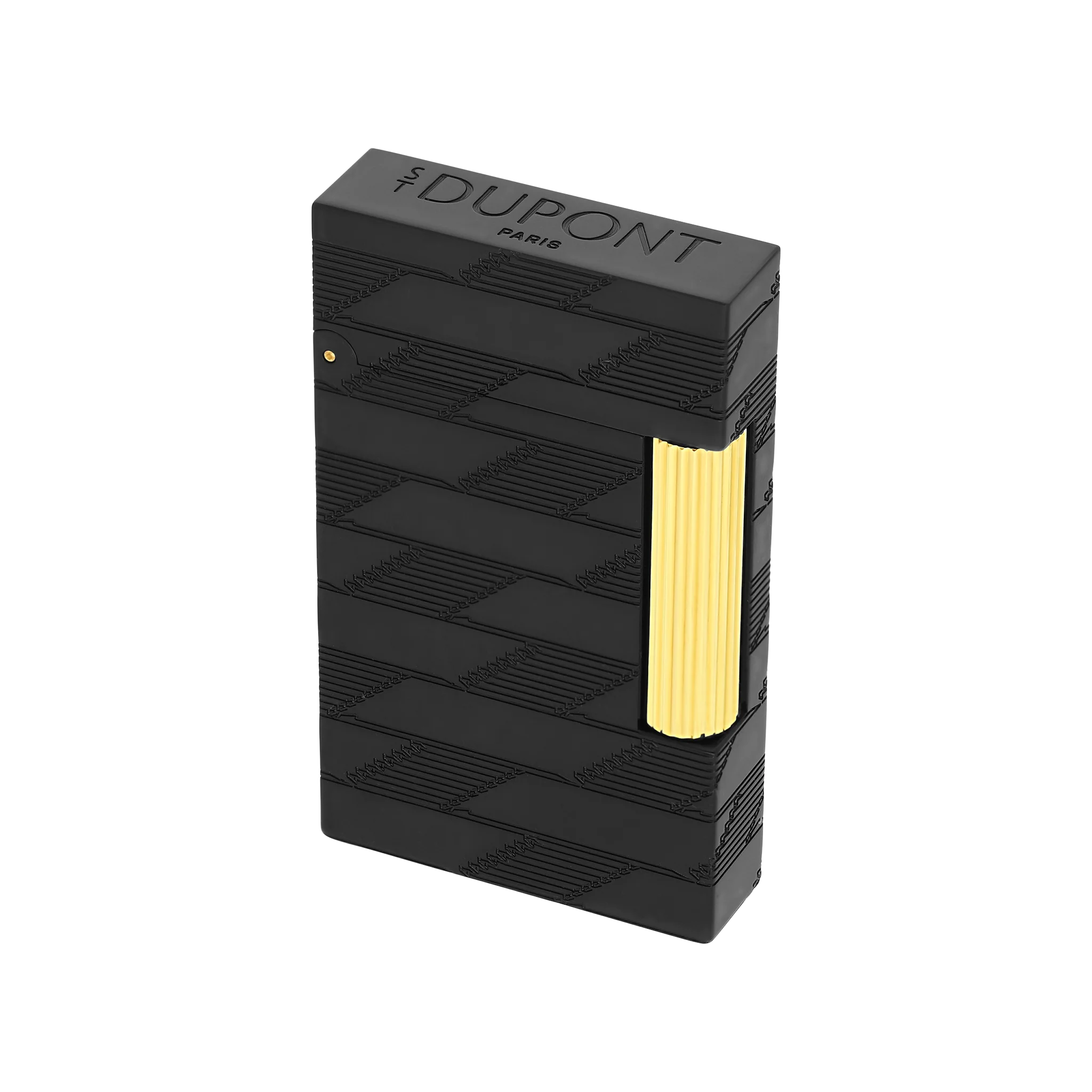 S.T. DUPONT Ligne 2 Monogram 1872 Black Guilloche Lighter/Briquet C16179