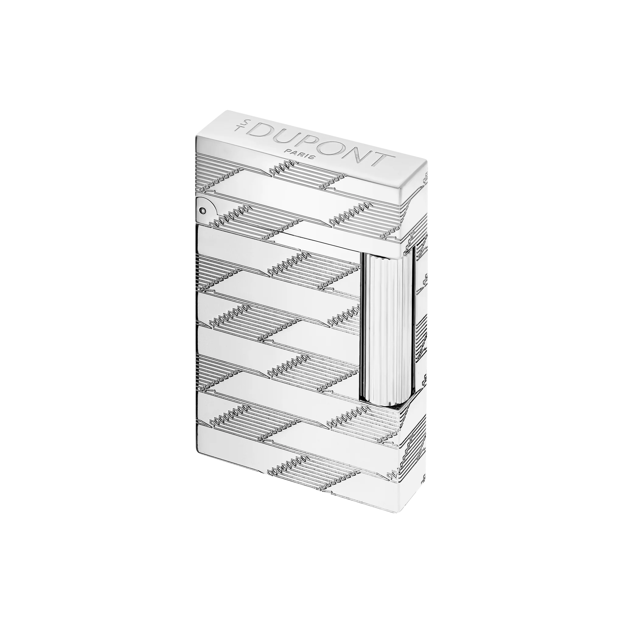 S.T. DUPONT Ligne 2 Monogram 1872 Palladium Guilloche Lighter/Briquet C16180