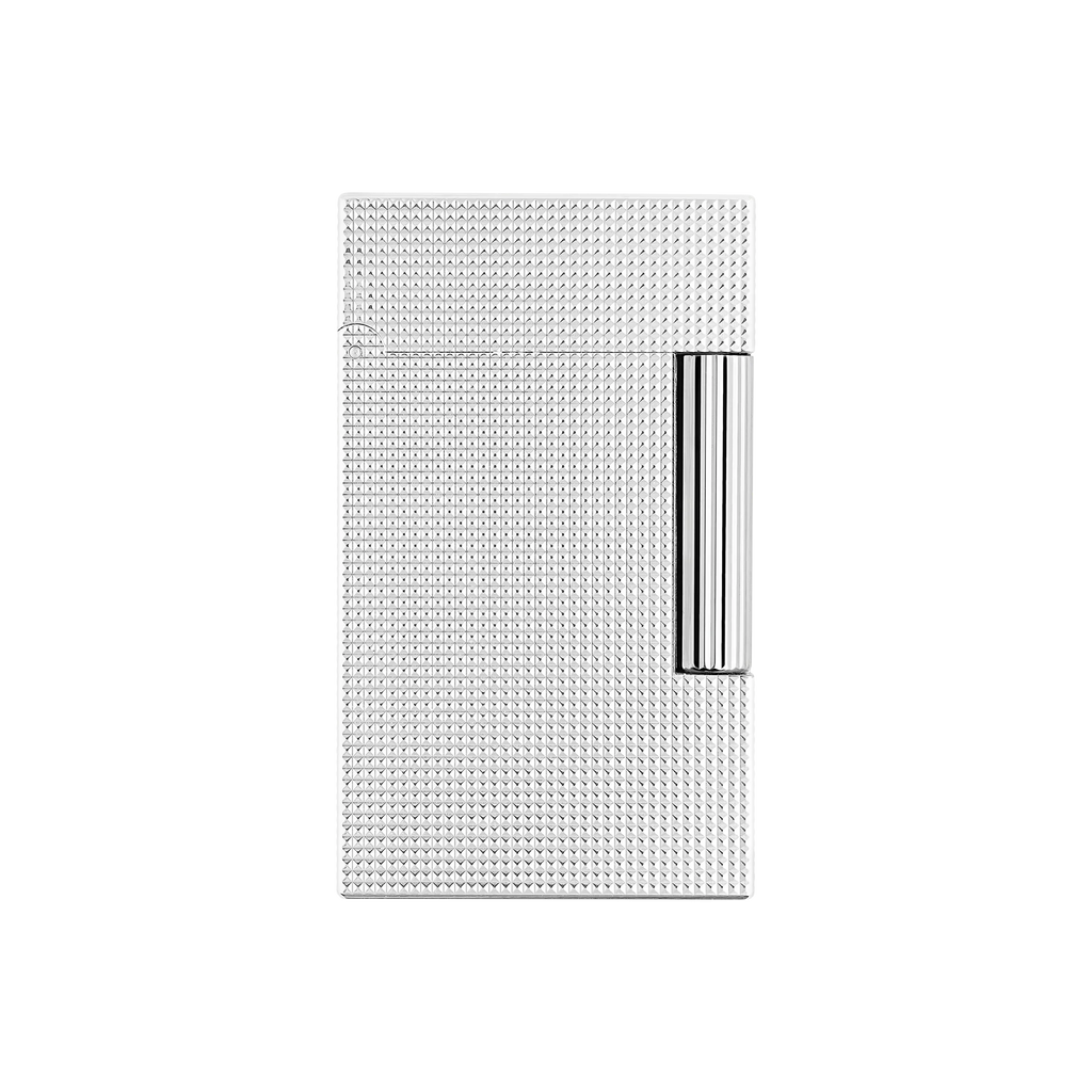S.T. DUPONT LIGNE 2 MICRODIAMOND HEAD SILVER LIGHTER/BRIQUET C16455