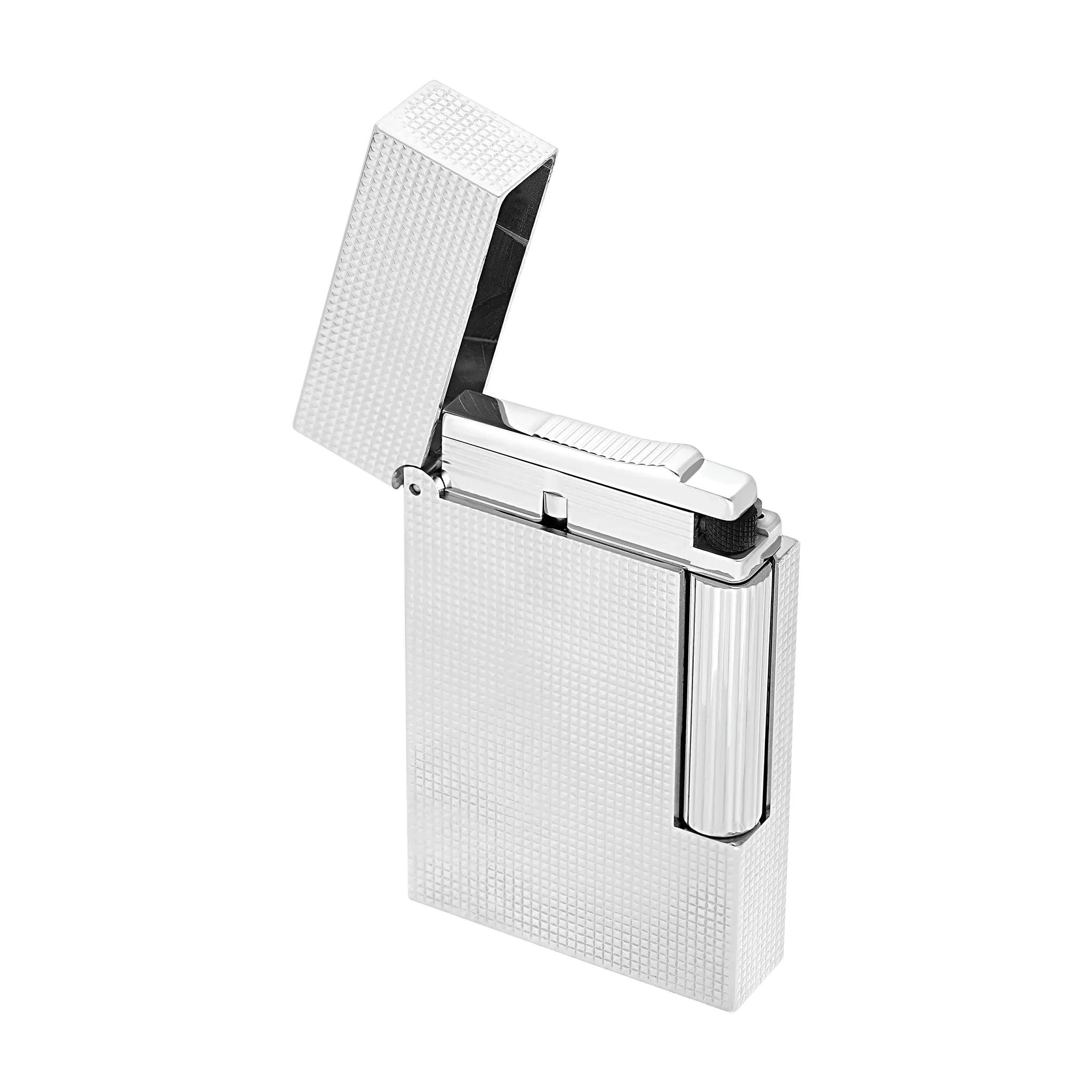 S.T. DUPONT LIGNE 2 MICRODIAMOND HEAD SILVER LIGHTER/BRIQUET C16455