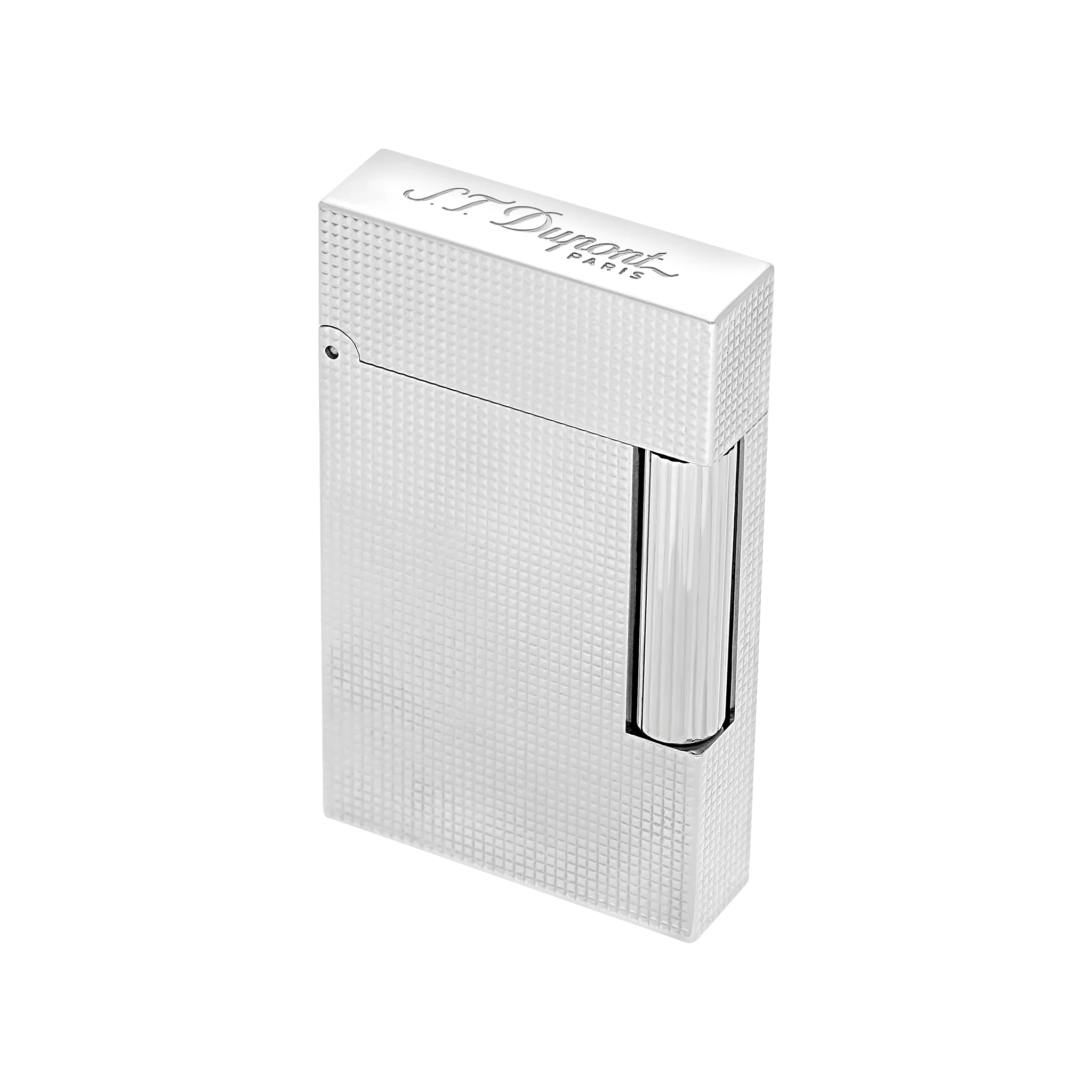 S.T. DUPONT LIGNE 2 MICRODIAMOND HEAD SILVER LIGHTER/BRIQUET C16455