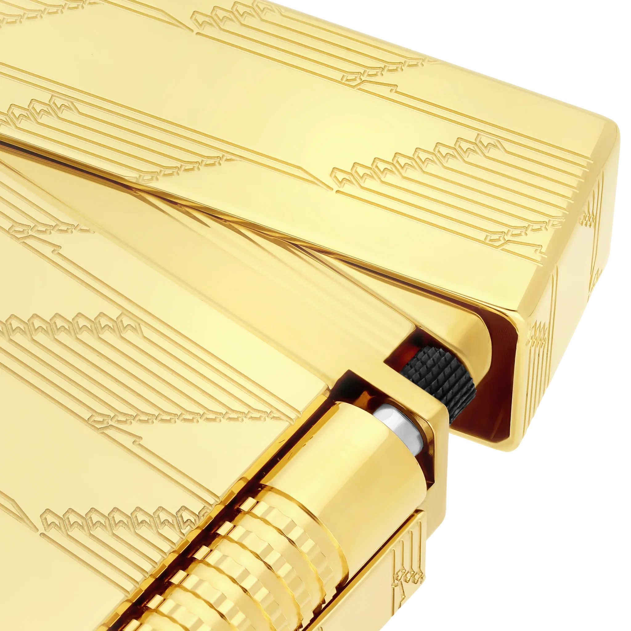 S.T. Dupont Le Grand Guilloche Monogram 1872 Gold Lighter/Briquet C23178