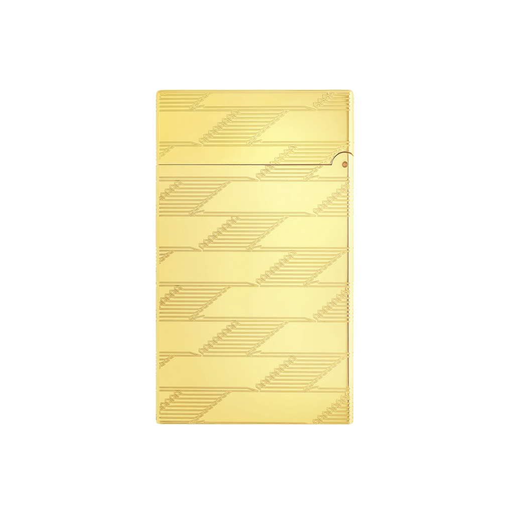 S.T. Dupont Le Grand Guilloche Monogram 1872 Gold Lighter/Briquet C23178