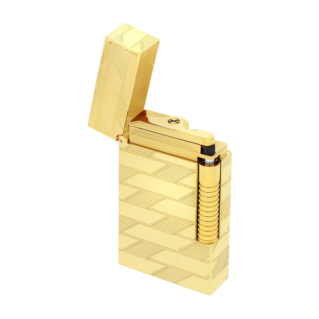 S.T. Dupont Le Grand Guilloche Monogram 1872 Gold Lighter/Briquet C23178