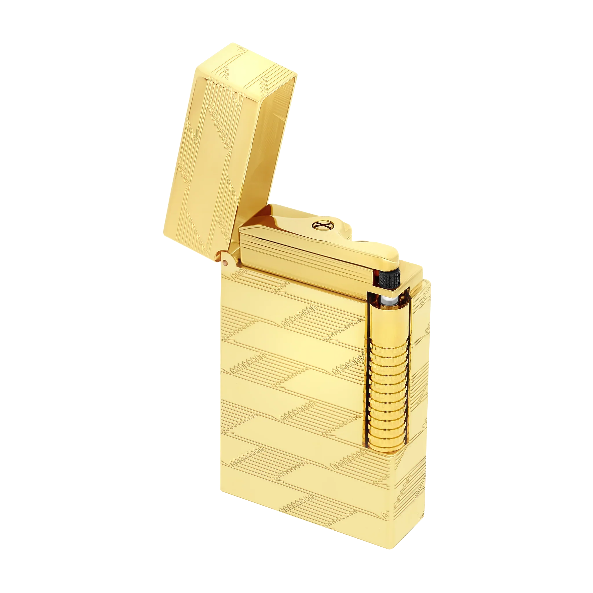 S.T. Dupont Le Grand Guilloche Monogram 1872 Gold Lighter/Briquet C23178