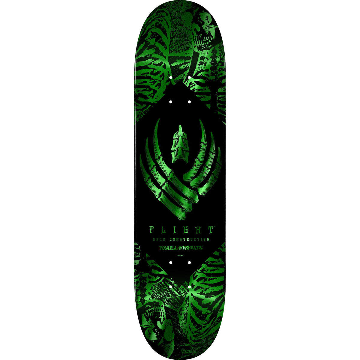 Powell Peralta Skateboard Deck Flight 244 Skeleton Foil Green 8.5" x 32.08"