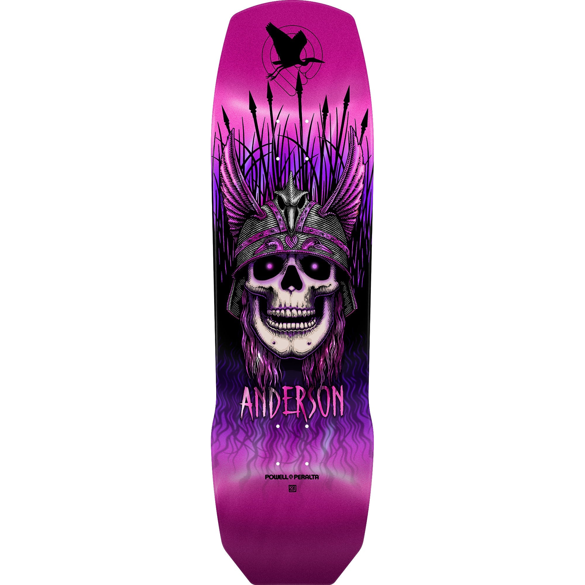 Powell Peralta Skateboard Deck Andy Anderson Heron Skull Pink Foil 9.13" x 32.8"