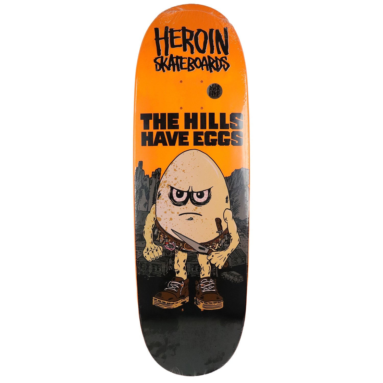 Heroin Skateboard Deck Hills Have Eggs (Assorted) 9.5" x 32.2"