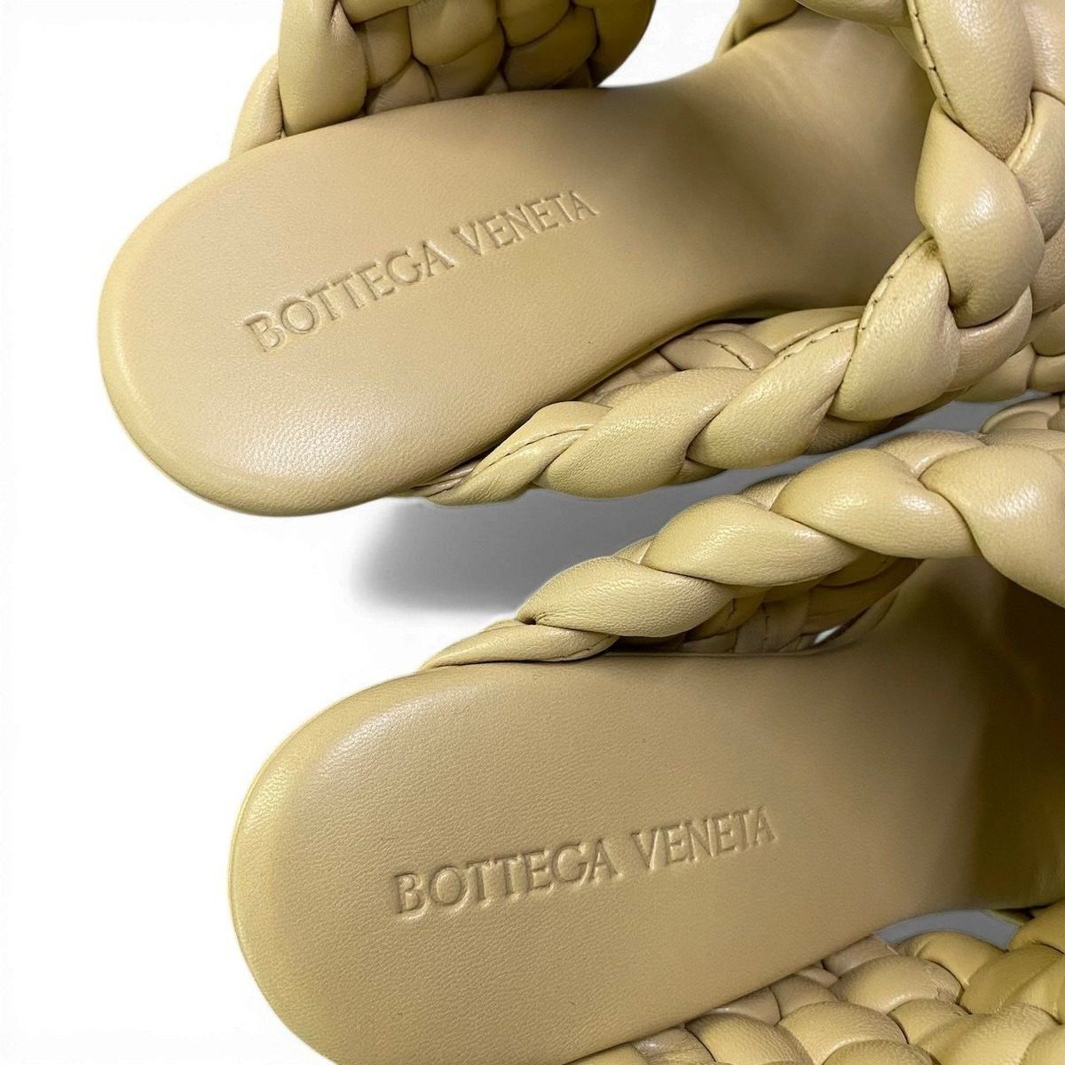 Bottega Veneta Ad2 Intrecciato Curve Sandals Yellow Leather 36.5