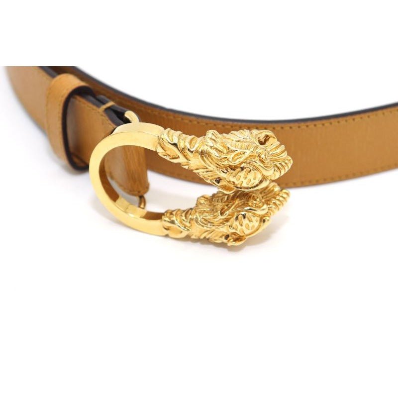 Gucci Double Taiga Head Buckle Leather Belt 70 28 037 1766 1424 Beige
