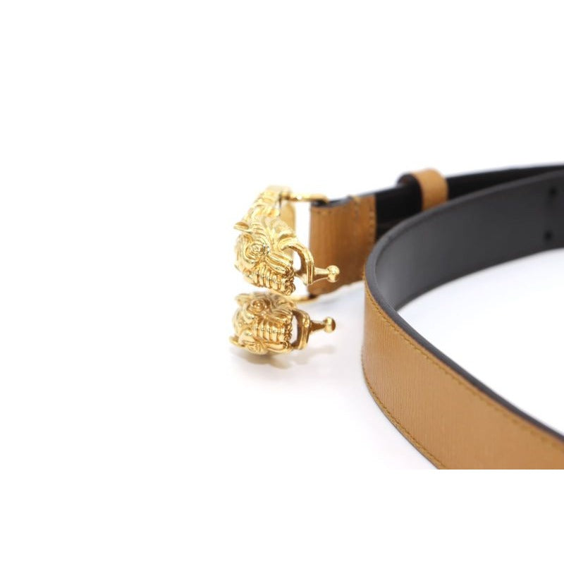 Gucci Double Taiga Head Buckle Leather Belt 70 28 037 1766 1424 Beige