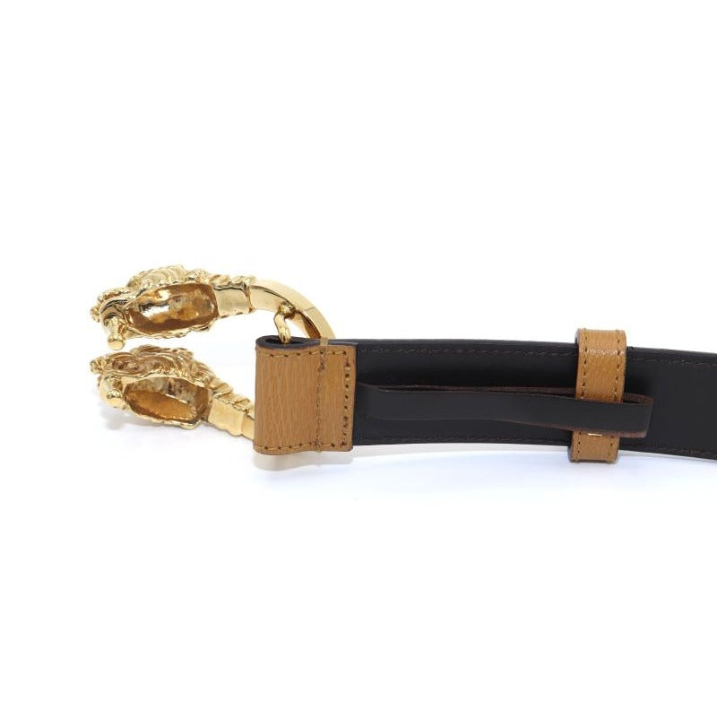 Gucci Double Taiga Head Buckle Leather Belt 70 28 037 1766 1424 Beige