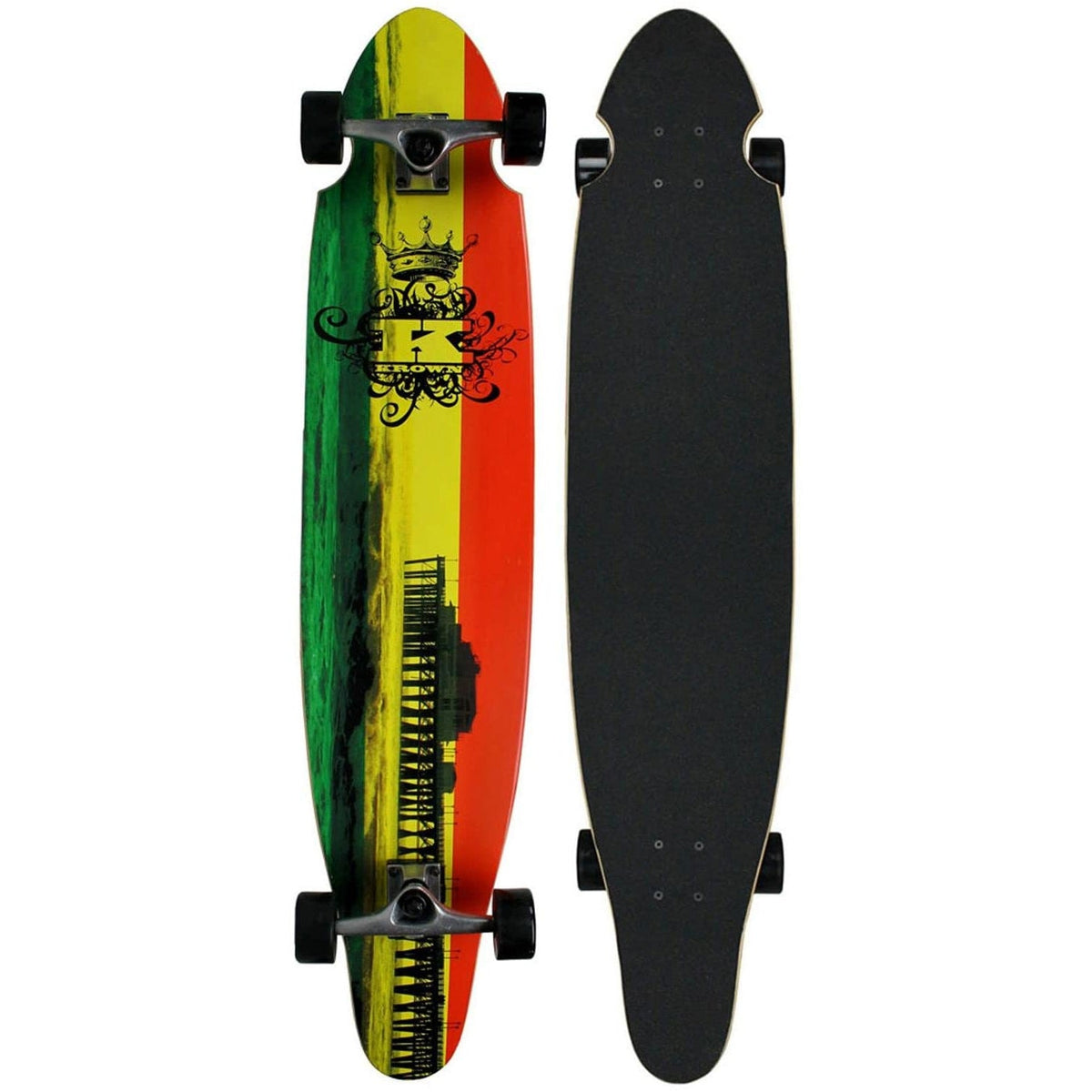 Krown Longboard Complete Kicktail Rasta