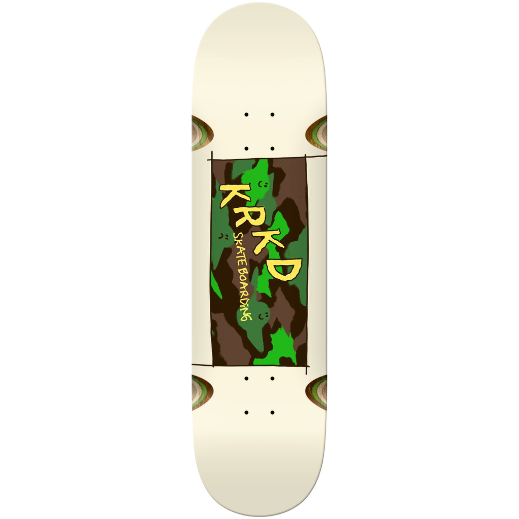 Krooked Skateboard Deck Kamo Wheel Wells White 8.5" x 31.85"