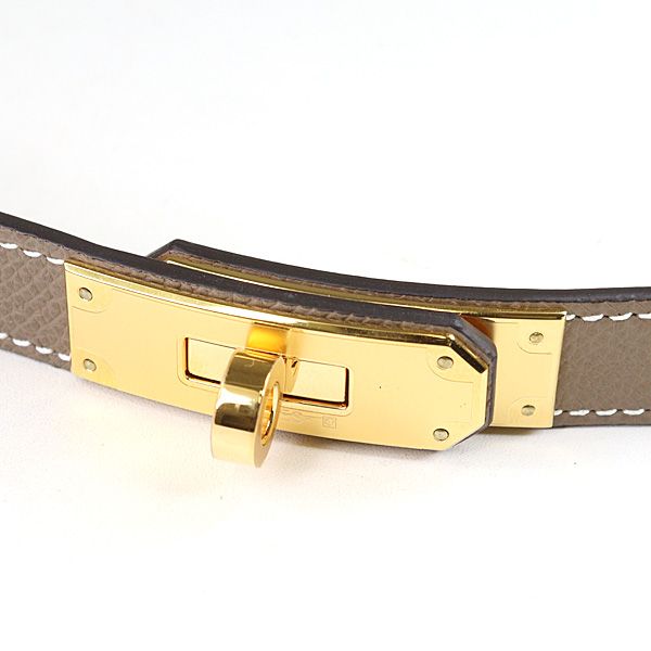 Hermes Belt Kelly 18 Veau Epsom Etoupe Gold Hardware