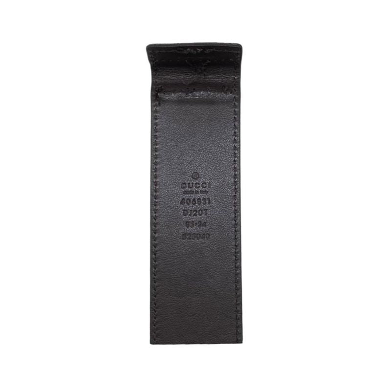Gucci Wide Belt Double G Dj20 T 1000 Calfskinleather Black Goldhardware