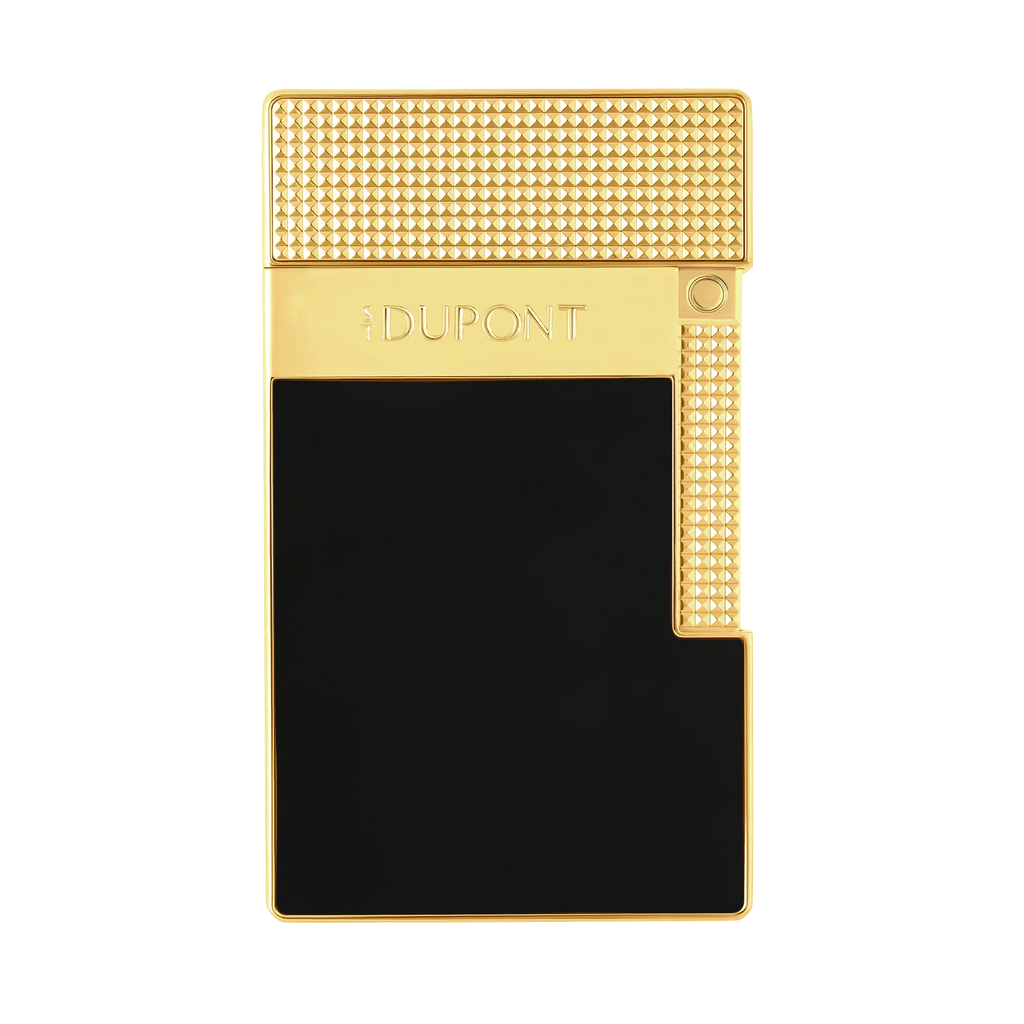 S.T. Dupont Black Lacquered Gold Table Lighter/Briquet T20100