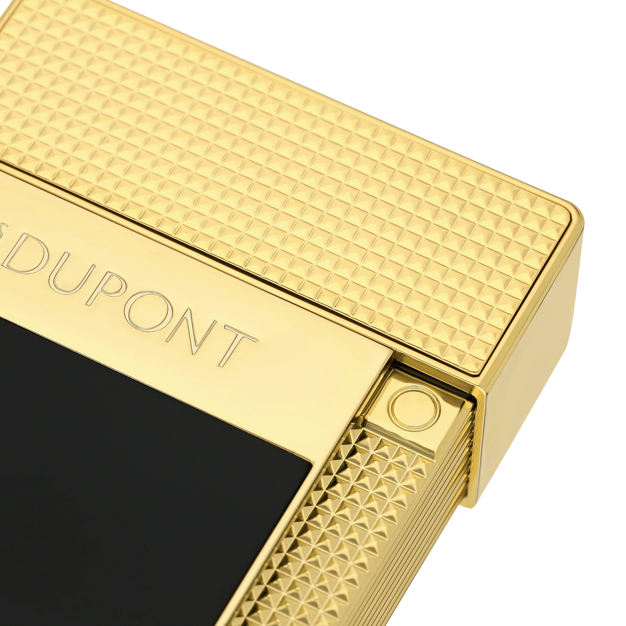 S.T. Dupont Black Lacquered Gold Table Lighter/Briquet T20100