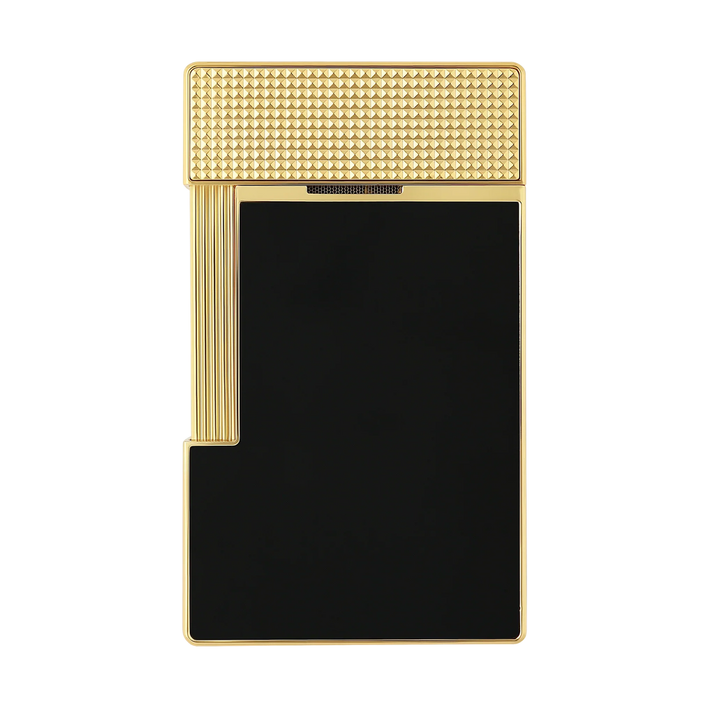 S.T. Dupont Black Lacquered Gold Table Lighter/Briquet T20100