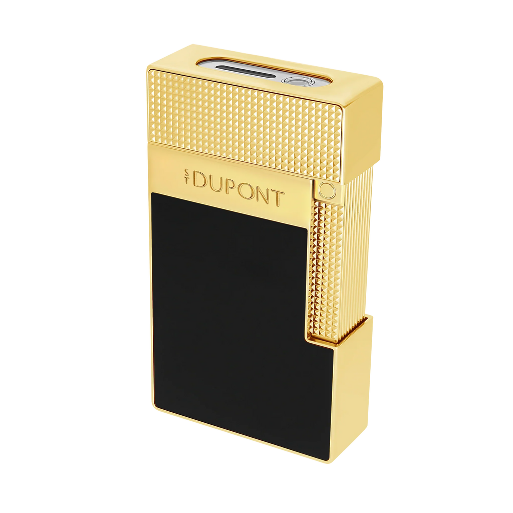 S.T. Dupont Black Lacquered Gold Table Lighter/Briquet T20100
