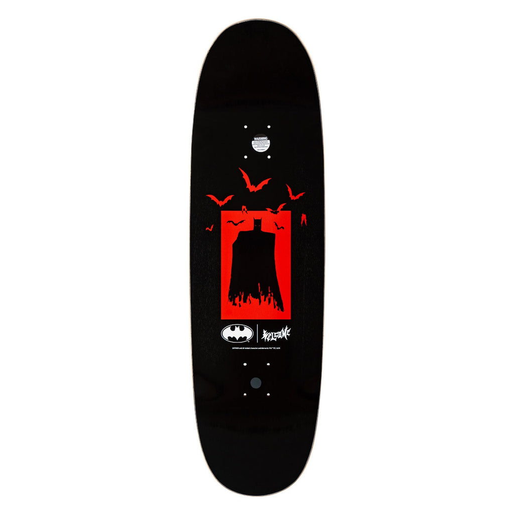 Welcome x Batman Skateboard Deck Bat Flames on Boline 2.0 Black 9.5"