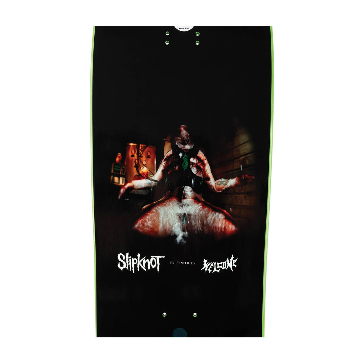 Welcome x Slipknot Skateboard Deck Self Titled on Gaia Black/Green 9.6"