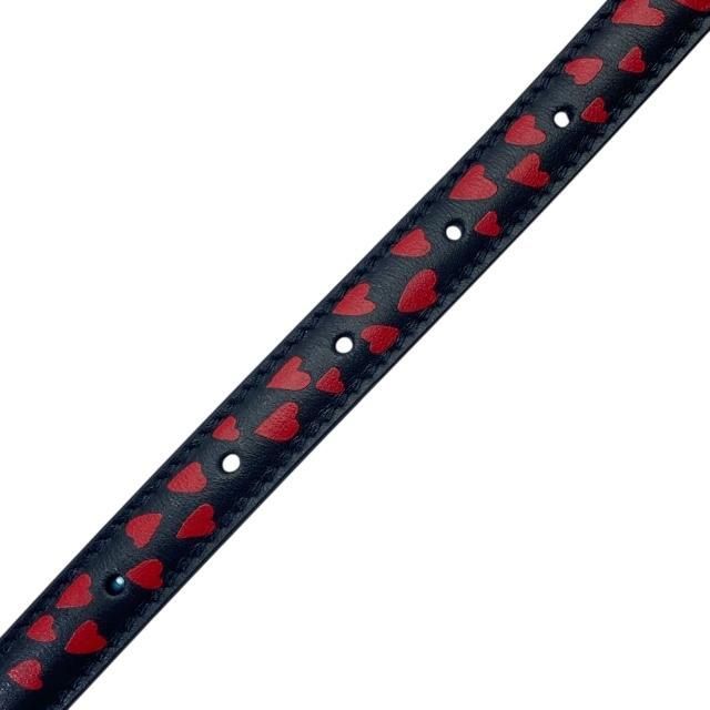 Christian Dior I Love Paris Belt Slim Small Heart Pattern Logo Total Leather