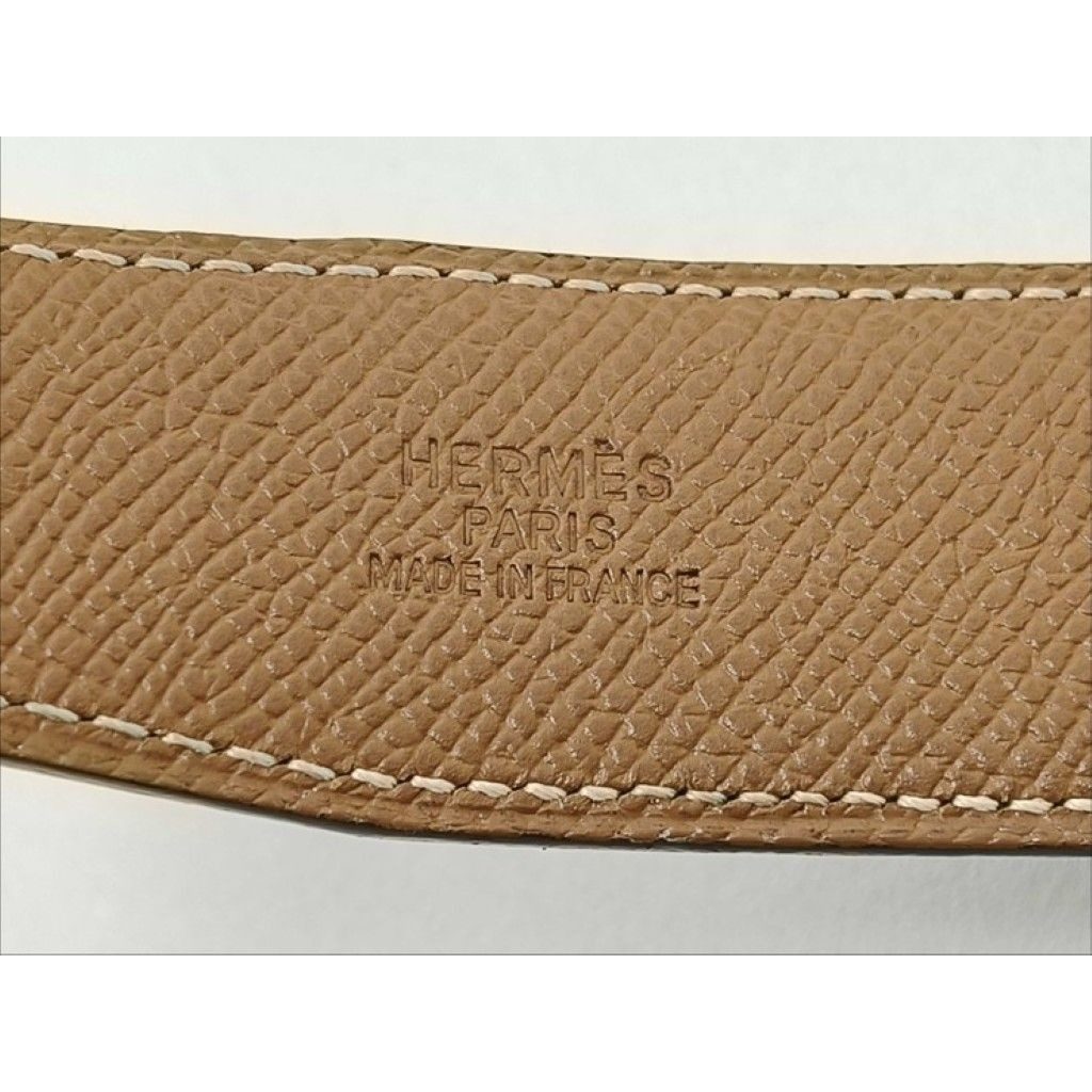 Hermes Belt Constance Black Gold Leather Reversible Silver