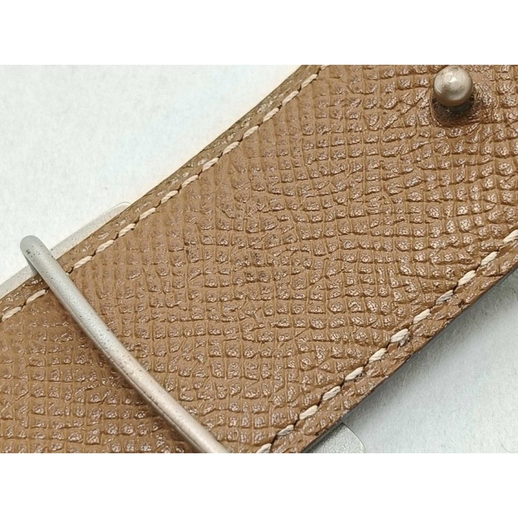 Hermes Belt Constance Black Gold Leather Reversible Silver