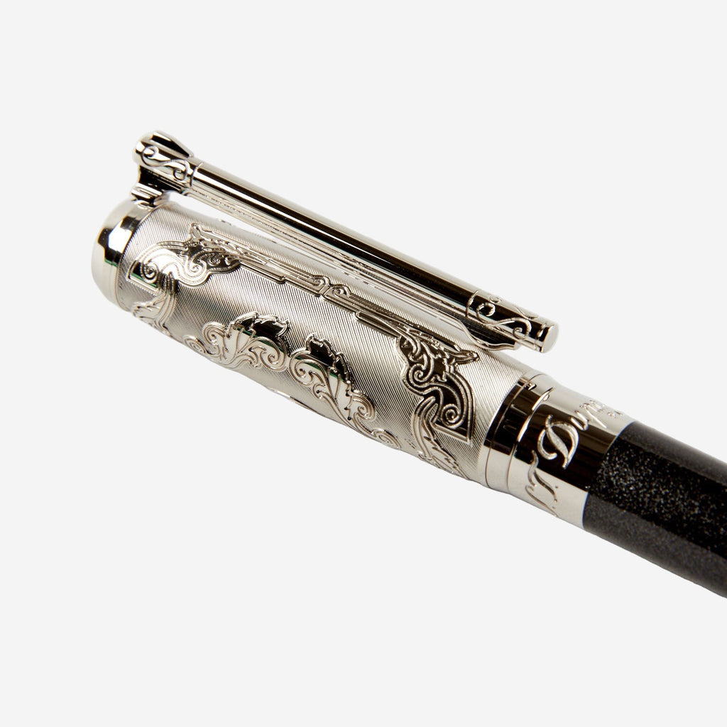 S.T. Dupont Conquest of the Wild West Black & Silver Lacquer & Palladium Fountain Pen (M) 410065