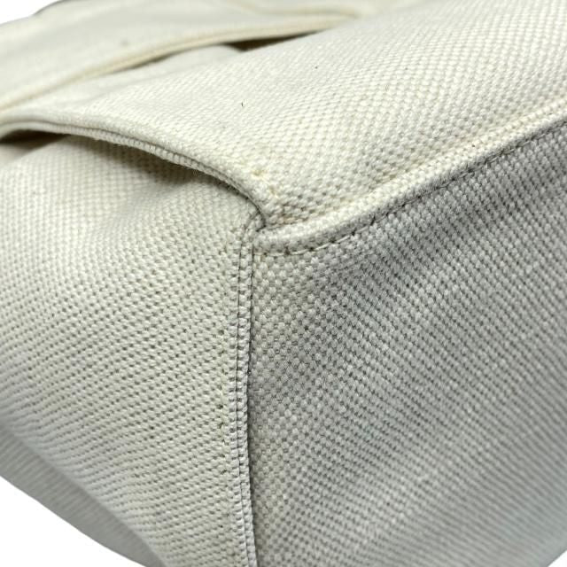 Bottega Veneta Arco Tote Handbag Intrecciato Canvas Leather White Black
