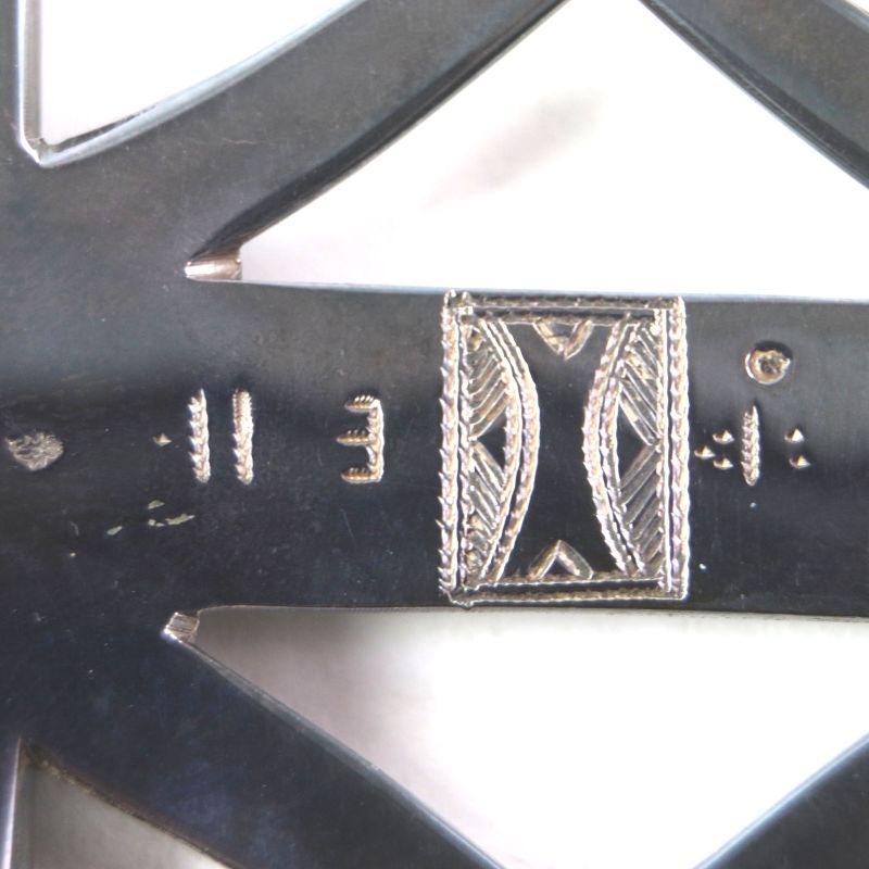 Hermes Touareg Hand Engraved Design Chrome Color Leather Use Belt Buckle SV 925