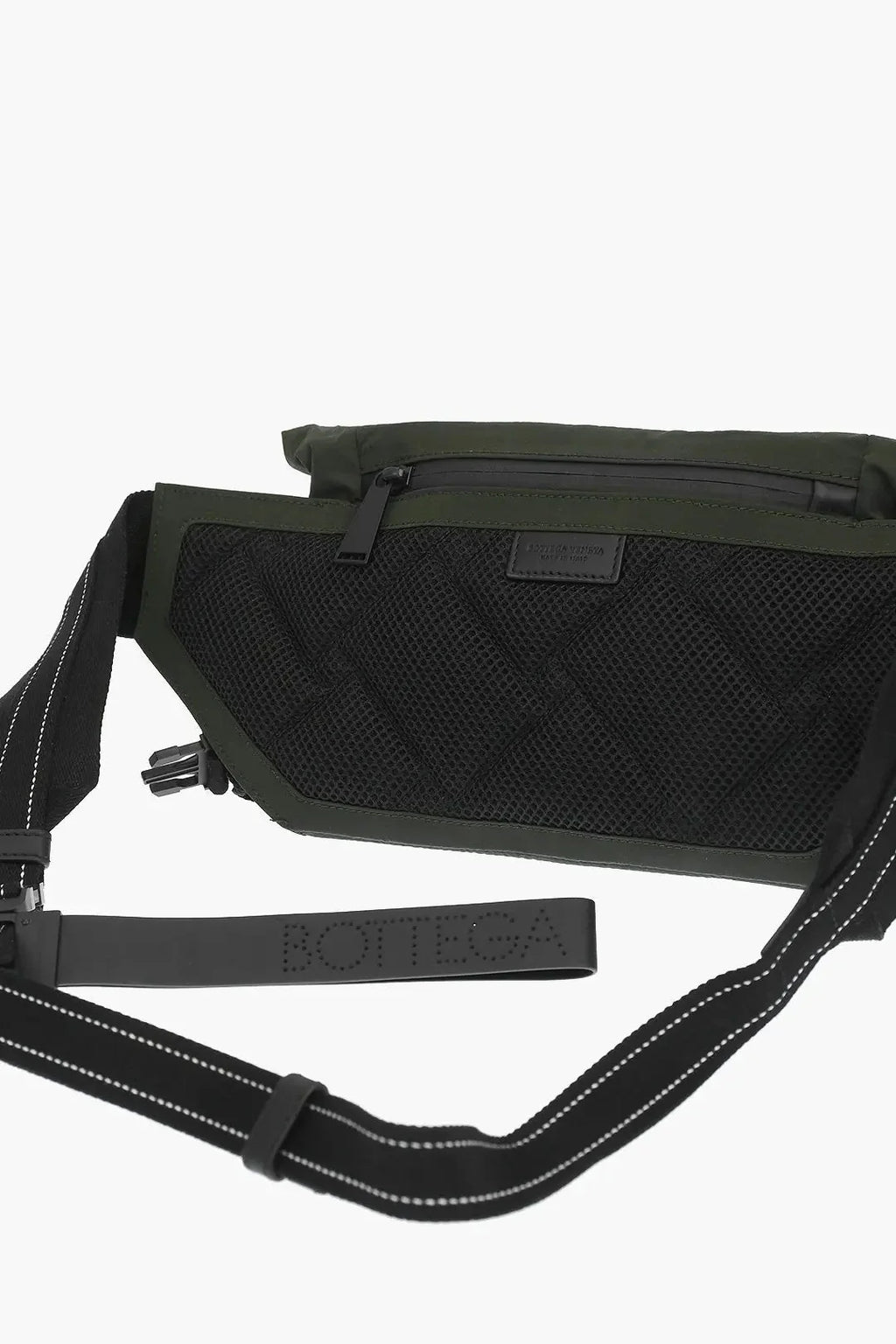 Bottega Veneta Mesh Detail Green Nylon Belt Bag