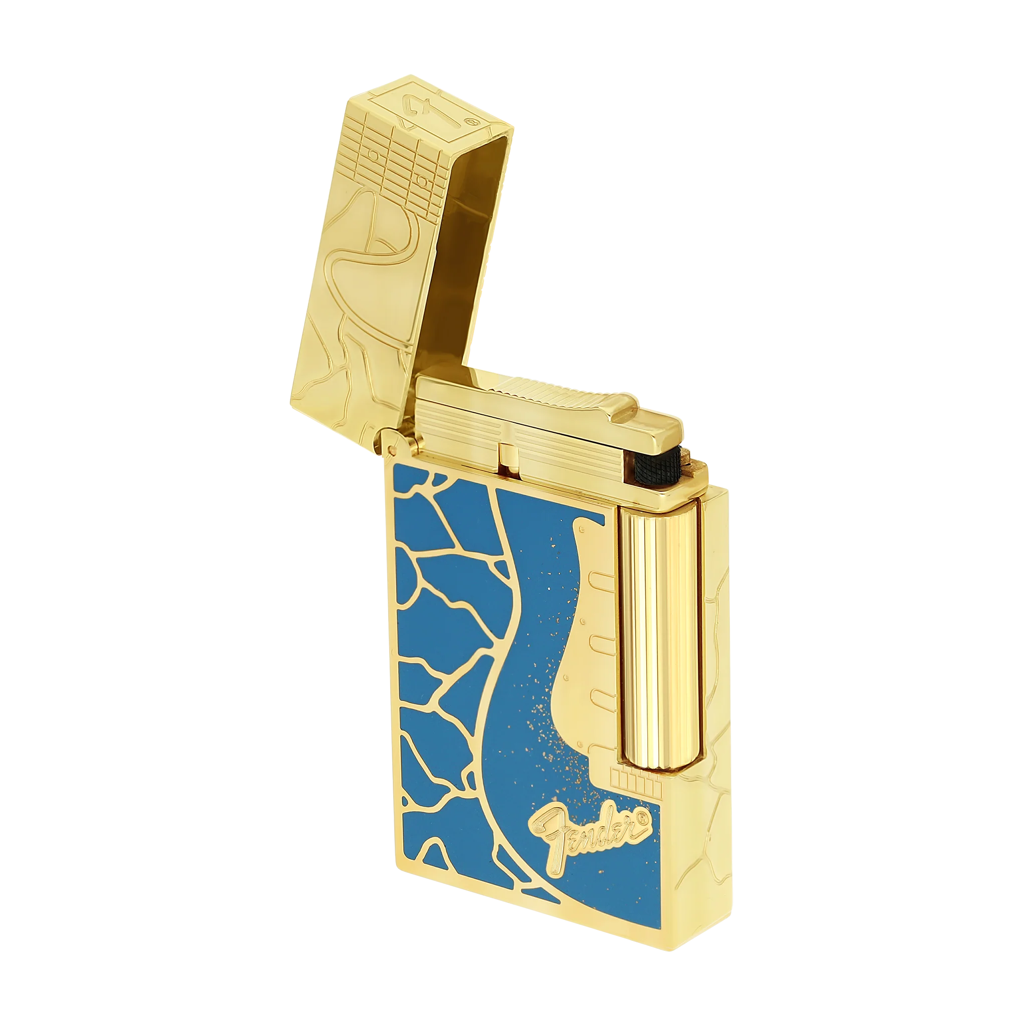 S.T. DUPONT Ligne 2 Fender BlUE Lacquered Lighter/Briquet C16026CL
