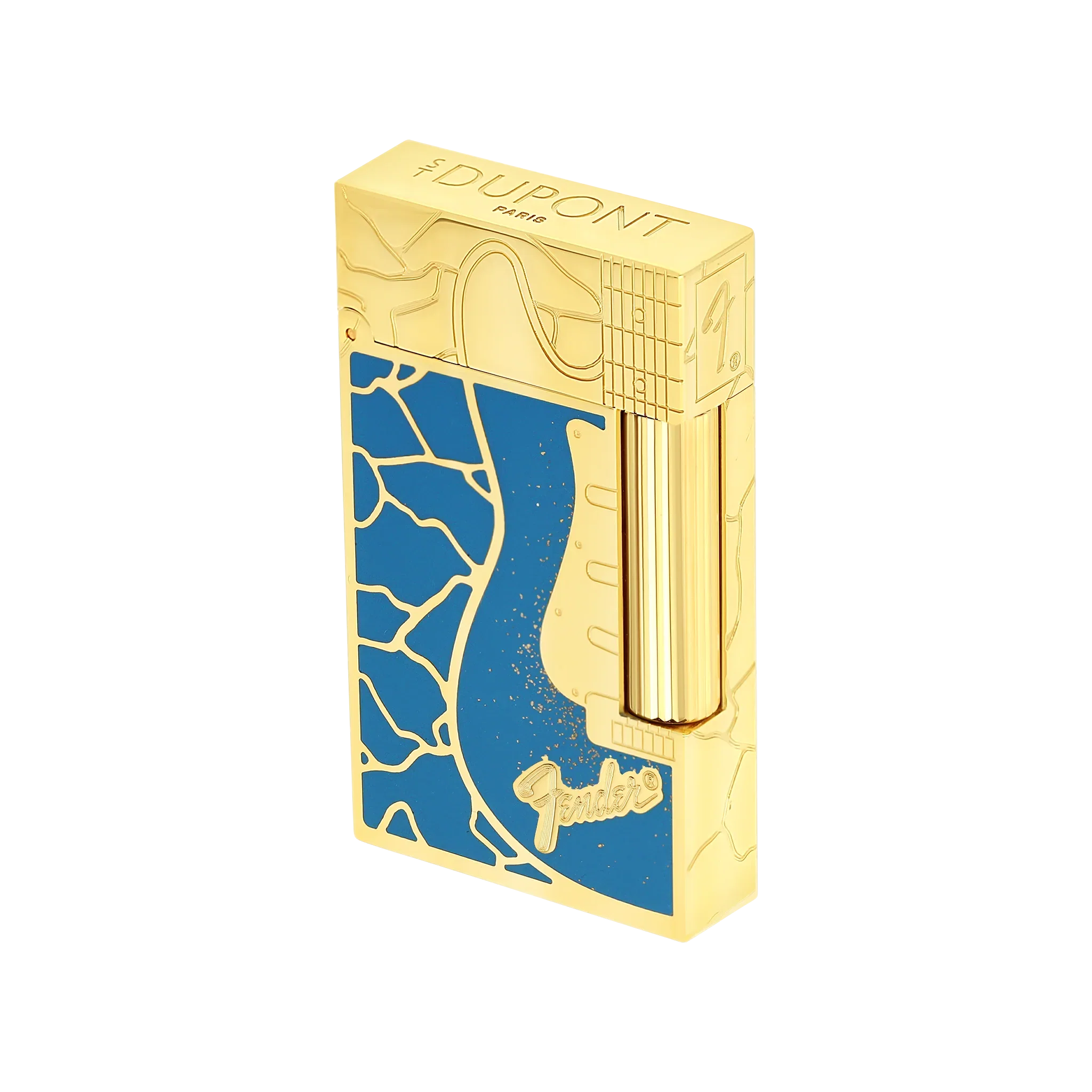 S.T. DUPONT Ligne 2 Fender BlUE Lacquered Lighter/Briquet C16026CL