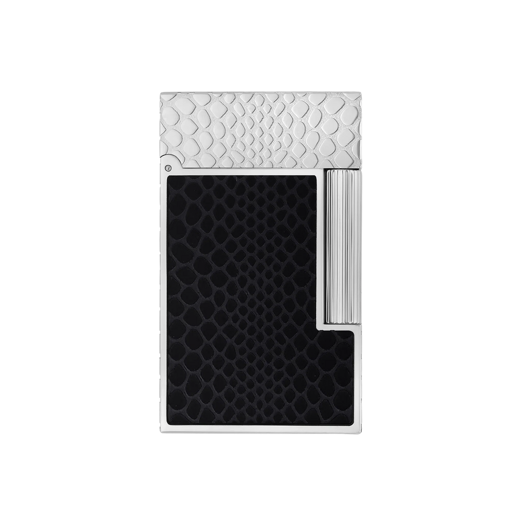 S.T. DUPONT Ligne 2 Guilloche Snake Skin Black Lacquer Lighter/Briquet C16079