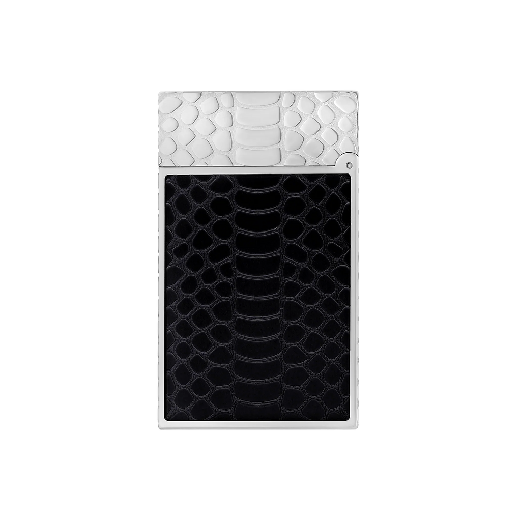 S.T. DUPONT Ligne 2 Guilloche Snake Skin Black Lacquer Lighter/Briquet C16079